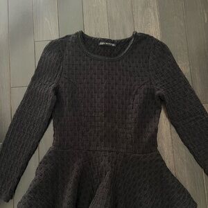 Zara Black Textured Peplum top
